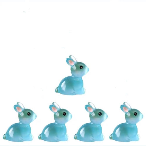 Glowing rabbit - light blue ( 5 pcs)