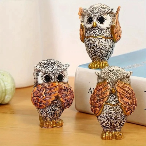 Owl ornament- 3 pcs