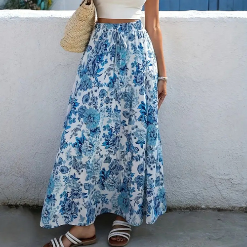 Blue and White Skirt