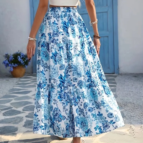 Blue and White Skirt