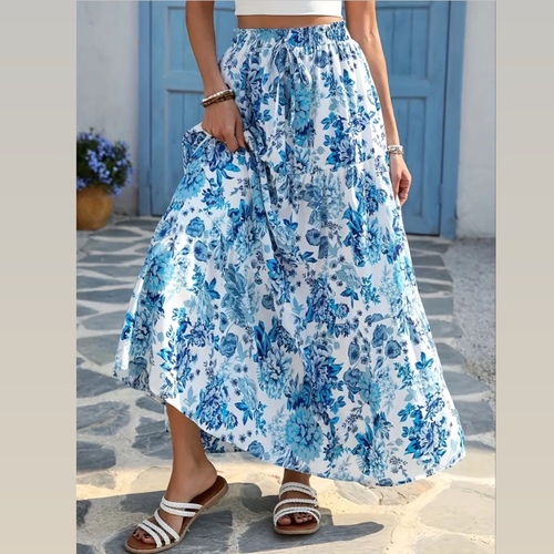 Blue and White Skirt