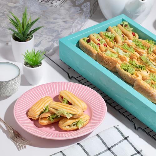 Eclair Sandwich - Fillings Cheddar cheese - labna zaatar - haloum- eggplant- feta cheese