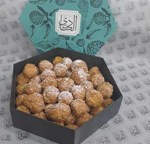 Saffron Balls - Eclair with fresh cream and saffron and flower water plus it is crispy  50pcs inside the box