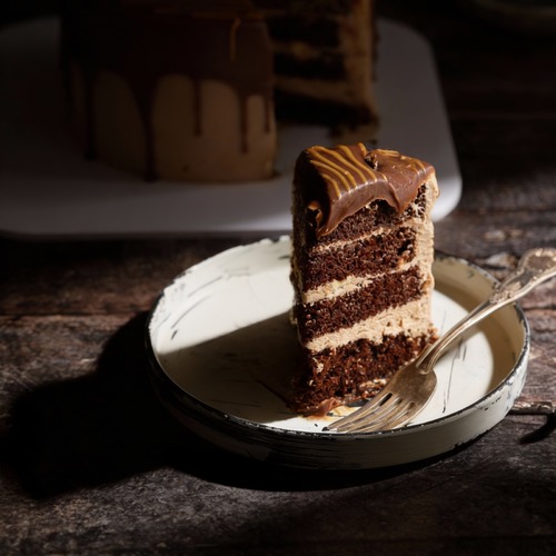 كيك السنيكرز - كيك شوكليت مع حشوة سنيكرز