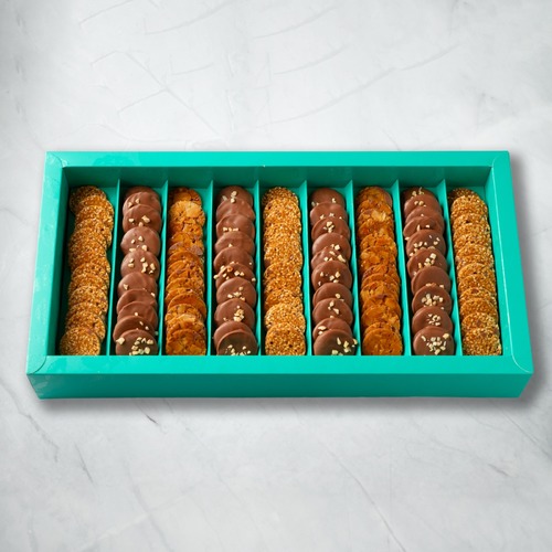 Nut Chips - Sesame with chocolate- almond with kinder - zaater chocolate- pecan and almond with chocolate