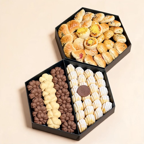 Combo Salty and Sweets - Salty&nbsp; 36pcs fatayer Sweets 50pcs Madeleine and Petitfour