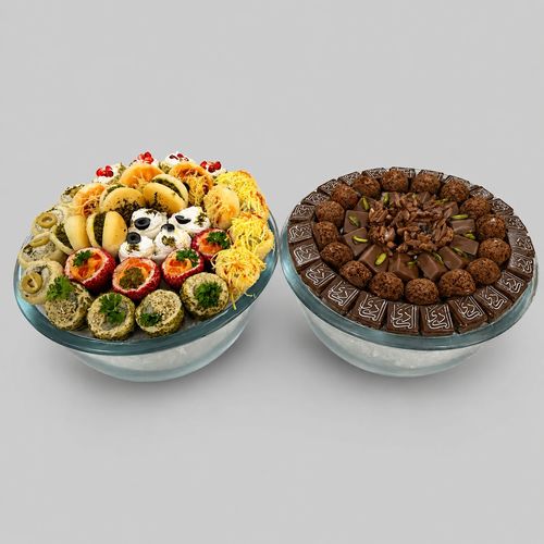 Crystal Tray Combo - Chocolate Tray & Savory Pastry Tray