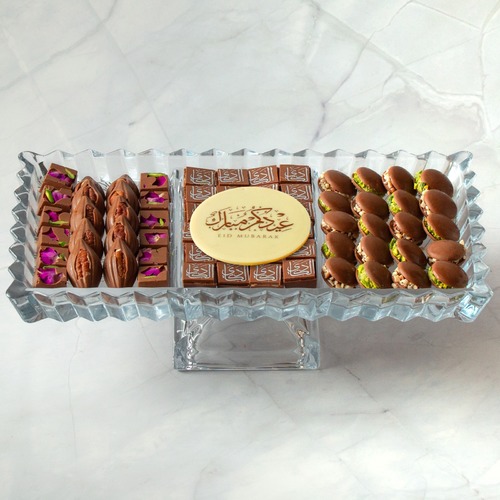 Eid Crystal Chocolate 2 - 650g Fillings Pistachio - Pecan Caramel - Cheese Brownie