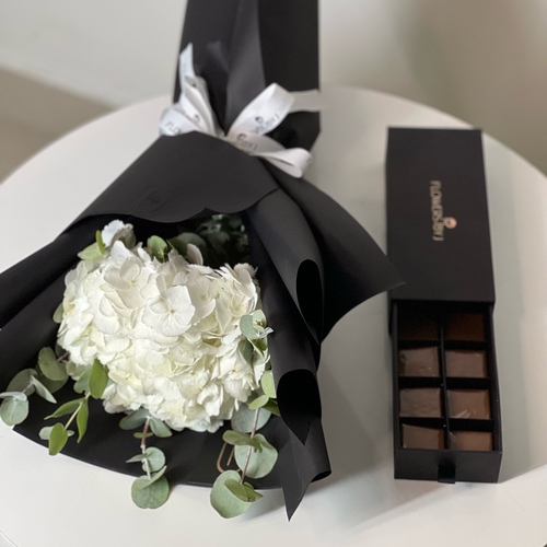 Flowers By J  - J 54 bouquet - A hand bouquet with our chocolate box