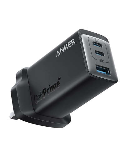 Anker 735 Charger (GaNPrime 65W) - Power 3 Devices at Once: With 2 USB-C ports and one USB-A port, you can charge your phone, notebook, and earbuds all at once from a single charger. Connect a single device to charge at up to 65W.Charge Up to 30 Minutes Faster: Our exclusive PowerIQ 4.0 technology features Dynamic Power Distribution, which detects the power needs of connected devices and adjusts power automatically to ensure faster, more efficient charging.