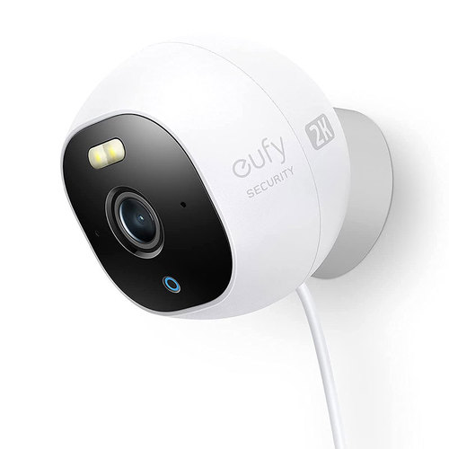 Eufy Spotlight Outdoor Cam Pro Wired 2K - Ultra-Clear 2K Resolution: View any real-time moment in ultra-clear 2K resolution. The F2.0 aperture works to produce vivid images from an outdoor security camera that gives you the complete picture. Subscription-Free Security: Equipped with a 32GB microSD card and on-device AI, OutdoorCam offers round-the-clock security that’s ready to use out of the box. Security Under the Spotlight: The powerful built-in spotlight on the outdoor security camera illuminates the surrounding area when relevant motion is detected. It also ensures that you can keep an eye on any spot in full-color, even in low light. Flexible Installation: The Magnetic Mount and 20-foot cable allows you to easily install the outdoor security camera anywhere on your property. Powerful On-Device AI: Data is processed on-board the camera, resulting in faster decision making and fewer errors. The end result is more accurate detection and fewer false alerts.