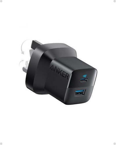 Anker 323 Charger (33W) - High-Speed Charging: Equipped with a 33W USB-C Power Delivery port to charge phones, tablets, and more up to 3 times faster than with an original charger.2-in-1: With both a USB-C port and a USB-A port, you can now charge up to 2 devices simultaneously. Compact and Portable: Features an ultra-small foldable design perfect for carrying in your bag.ActiveShield™️ Safety System: Provides continuous temperature monitoring and output control to protect your connected devices.