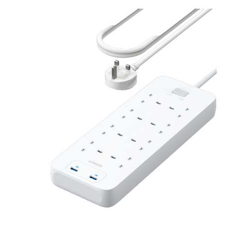 ‏Anker 342 USB Power Strip 8 in 1 - 8 AC Outlets 2 USB Ports
LED indicator
Two 12W PowerIQ-enabled USB ports provide optimized charging for phones & accessories
Short-Circuit Protection
Grounded Protection
Over-Temperature Control
Over-Current Protection
Fire-Resistance
Overload Protection
Over-Voltage Protection
Easy Wall Mounting