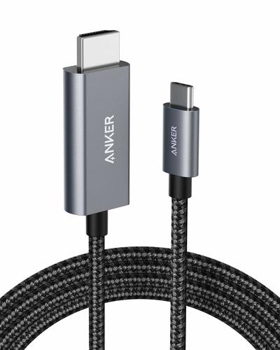 Anker USB-C to HDMI 4K Cable - USB-C to HDMI: The USB-C connector provides total compatibility with the newest computers and devices—it’s even Thunderbolt 3 compatible. Meanwhile, the HDMI connector supports resolutions up to 4K and makes multi-monitor displays a breeze.Plug and Play: Use just like a regular HDMI cable¡ªsimply connect your devices to begin displaying media in up to 4K resolution at up to 60Hz.Enhanced Durability: The rustproof aluminum alloy connectors and the double-braided nylon exterior combine to create a cable that can withstand being plugged and unplugged up to 10,000 times.What You Get: Anker Nylon USB-C to HDMI 4K Cable, welcome guide, our worry-free 18-month warranty, and friendly customer service.