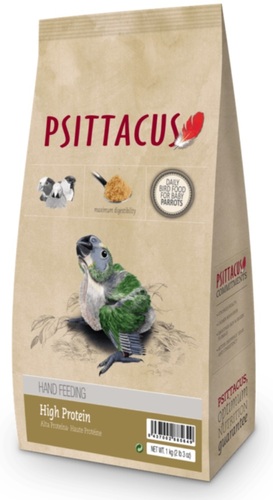 PET SHOP  - HIGH PROTEIN HAND FEEDING, 1 Kg - Indicated to hand-rear those parrot species that need low fat diets. It contains stable high oleic oil, suitable for their needs. It also contains papaya which favours digestive transit.
It is a follow-on hand-feeding formula that should be used from the moment pin feathers emerge until weaning. For example, in amazon parrots it is used from the 3rd week of life.