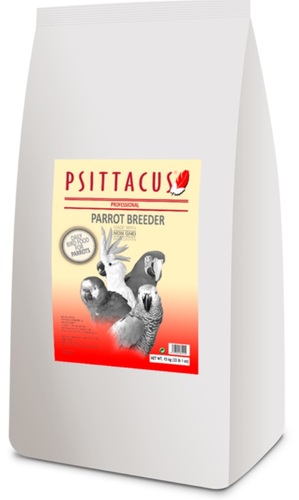 PET SHOP  - Psittacus  Parrots breeder, 15 kg - It is formulated for the breeding season. Its composition meets the nutritional requirements of the birds during this time. suitable for diverse psittacine species of medium and large size (amazons, African Grey Parrots, cockatoos, aras,conures…). Recommended during the reproductive stage. Its aim is to stimulate and
facilitate the reproduction.