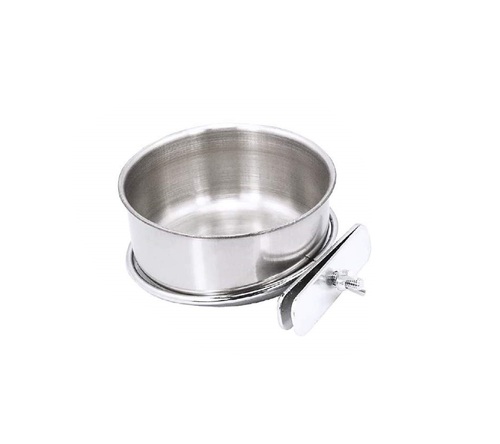 PET SHOP  - Stainless Steel Cage Bowl - EASILY ATTACHES TO CAGE, HIGH QUALITY AND EASY TO CLEAN