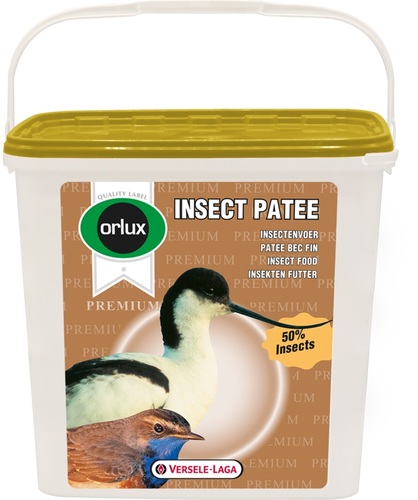 INSECT PATEE PREMIUM - MIN. 50% INSECTS  From Versele laga, 2 Kg - Expire date 28/8/2021 
 Complete feed for all insect-eating birds Balanced complete feed with many animal proteins and minimum 50% insects. High nutritional value and a very good ingestion. Has a very high percentage in animal proteins and therefore it is an ideal supplementary food for European and tropical finches and for all large parakeets and parrots. Is very suitable for keeping and breeding of quails, partridges and waders.