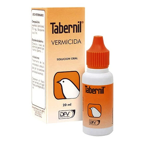 TABERNIL Vermicidca ( Nematodosis Treatment ) - Treatment of nematodosis caused by the aforementioned parasites. 
 2 drops per 40 ml of water. Do not exceed the recommended dose. In the case of heavily infested birds or if there is danger of re-infestation, repeat the dose at intervals of 2-3 weeks. The birds should be at rest when the product is administered.