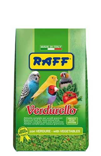 Verdurello ( SOFT FOOD WITH VEGETABLES)  Raff, 400 g - Special soft food based on precooked cereals with the addition of dehydrated vegetables (carrot, spinach, etc).