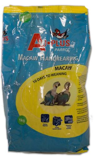 Hand rear high energy from Avi-plus 1 kg - Scientifically formulated to the unique requirements of these species. Protein, fat levels, and consistency of porridge are perfectly suited to these birds, while maintaining the optimum levels of amino acids, vitamins and minerals required by growing baby birds.