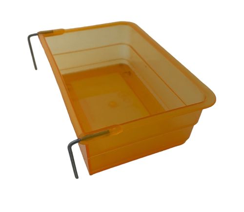 Rectangle Plastic  Cage Bowl - EASILY ATTACHES TO CAGE, HIGH QUALITY AND EASY TO CLEAN