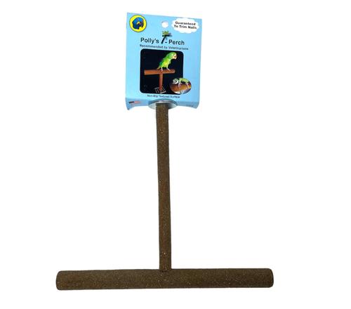 Polly's Sand Walk Bird Perch plastic T shape - Proven to safely trim nails Scientifically designed to strengthen foot and leg muscle groups Beautiful sparkling colours Extremely lightweight and indestructible for birds Maintains comfortable temperature Textured non-slip surface naturally trims the nails and beak . Colour may not availbale as shown in picture its base on availbality.