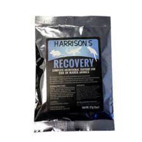 RECOVERY FORMULA from Harrison 50g - RECOVERY FORMULA A Complete Nutritional Support Formula for Sick or Injured Birds USES For animals needing an easily assimilated source of nutrients. For medical and surgical patients that are recovering from pansystemic failure. For nutritional support during the transition phase of a diet change. For animals in which anorexia has slowed gastrointestinal emptying time. Also used as a handfeeding diet for growth from hatching to fledging of small insectivorous birds with an apparent inability to digest cornstarch. Species include bushtits, wrentits, vireos, wrens & smaller flycatchers and warblers.