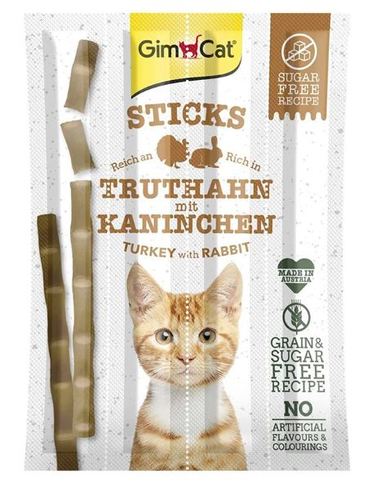 PET SHOP  - Gimcat Sticks 4Pcs 20G - GimCat Sticks provide an exceptional taste experience for the pampered cat contain vitamins and taurine. Grain-free formula.No colorings.