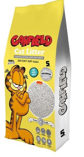 PET SHOP  - Garfield Bentonite Natural Cat Litter 10 Lt. - Easy to clean with an excellent collection feature Because it is natural, our friend's health is safe It is geometric. Thanks to this structure, no remains between paws, and your area remains clean Prevents bacteria with its activated carbon content