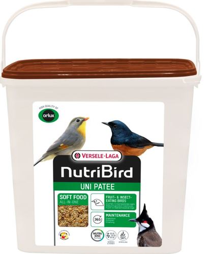 PET SHOP  - UNI PATEE for insect and fruit eater  From Versele laga, 5kg - Universal feed with a high nutritional value and a very good ingestion. 
 Moistened with 100% natural honey. Can be given pure or mixed with fruit. Is also a nutritious supplementary feed for many other bird species.