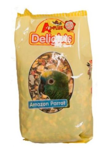 PET SHOP  - AVI-PLUS Delights Amazons 1kg - A variety of species specific seed, fruit, nut and pellet mixes that will provide your bird with a varied and interesting diet that will be loved down to the last morsel. Pellets added to the seed mixes provide the vitamins, minerals and amino acids absent in seed only diets.