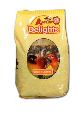 PET SHOP  - VI-PLUS Delights Small Birds Birds 1kg - A variety of species specific seed, fruit, nut and pellet mixes that will provide your bird with a varied and interesting diet that will be loved down to the last morsel. Pellets added to the seed mixes provide the vitamins, minerals and amino acids absent in seed only diets.