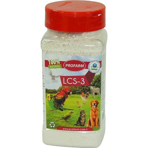 Profarm Lcs 3 ( Anti-insects) - It is a specially pure freshwater biogenic mineral soil produced from diatomaceousearth (DE) and does not contain any chemical additives. It starts to show its effect 24 hours after use. It can be used by sprinkling it on birds  cats, dogs, rodents and poultry and allowing it to get into their fur.