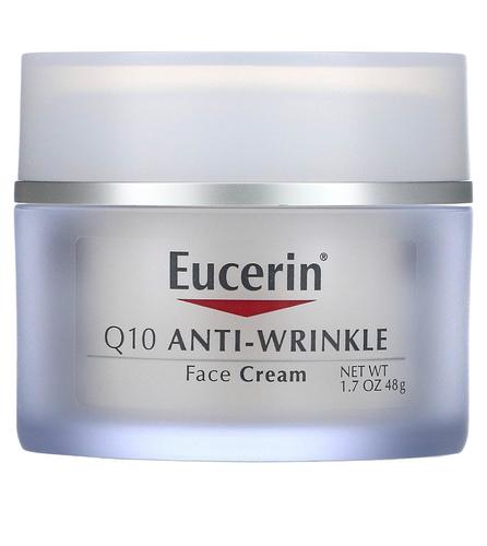 Domo Kuwait - Q10 Anti-wrinkle Face Moisturizer - The Description:Eucerin Q10 Anti-wrinkle Face Cream Is a Moisturizing Anti-wrinkle Cream Made for Dry and Sensitive Skin. Specifically Designed to Be Non-irritating to the Skin and Gently Reduce the Appearance of Wrinkles and Signs of Aging.*Reduces the Appearance of Fine Lines and Wrinkles Within 5 Weeks* Tightens and Moisturizes the Skin for Smoother, Softer Skin.* Can Be Used Alone or as a Layer Under Makeup.* Fragrance-Free, Alcohol-Free, and Non-comedogenicHow to UseApply to the Face and Neck and Can Be Used in the Morning and Evening.