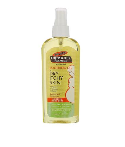 Domo Kuwait - Palmer's Cocoa Butter Oil - The Description: 
Palmer’s Refreshing Cocoa Butter Is an Oil Uniquely Formulated to Soothe, Moisturize and Soften Dry, Itchy Skin and Other Skin Conditions Associated With Pregnancy. A Unique Blend of Cocoa Butter, Vitamin E, Collagen and Elastin Naturally Refreshes And Softens the Skin While Supporting the Skin’s Elasticity and Firmness. The Addition of Lecithin Provides Additional Softening and Refreshing.