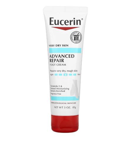 Domo Kuwait - Eucerin Advanced Feet Repair Cream - The Description:*Recommended by Dermatologists*For Very Dry Skin* Repair of Very Dry Rough Skin* Enriched With Natural Moisturizing Factors and Ceramides 3* Skin Care From Dermatological Diseases*Free of Fragrances, Dyes, and Parabens* Moisturizes and Repairs* Significantly Smoother Feet