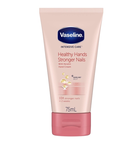 Domo Kuwait - Vaseline Hand and Nail Cream - Features & details Healthy Hands Stronger Nails, with Keratin 10x Stronger Nails in 2 Weeks With micro droplets of Vaseline jelly Non greasy hand cream