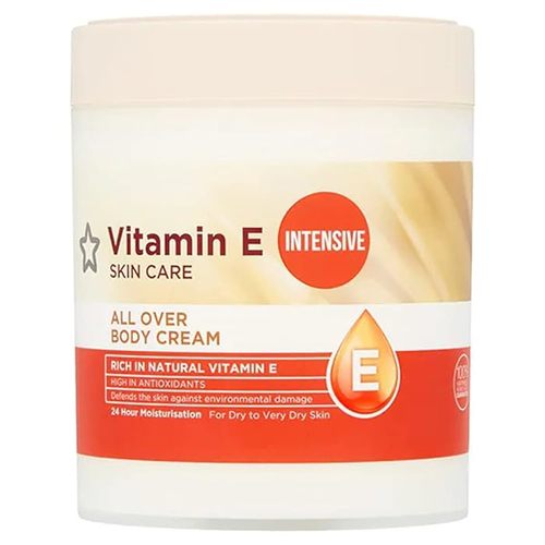 Domo Kuwait - Vitamin E Intensive All Over Body Cream 475ml - Enriched with naturally sourced Vitamin E, a powerful antioxidant that will help to shield your skin against environmental damage and premature skin ageing by combating the harmful effects of free radical. This light, hydrating formula also contains a skin conditioning multivitamin complex comprising vitamins A, B, F and H, which combined with Horse Chestnut extract, helps to care for dry skin.
Provides 24-hour moisturisation
Non-greasy
Easily absorbed
Contains coconut oil to moisturise and soothe the skin
Leaves your body feeling refreshed and silky smooth
Antioxidant protection to shield skin from environmental damage and to prevent premature skin ageing
Multivitamin complex and Horse Chestnut to care for dry skin