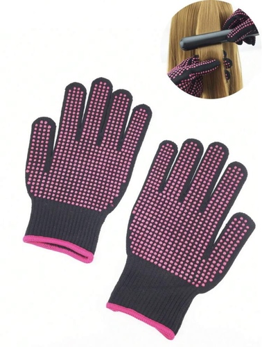 Domo Kuwait - Heat-resistant Gloves - 2pieces Heat-resistant PVC Gloves, Professional Anti-scald Heat Gloves With Silicone Bumps For Hair Styling Curling Iron