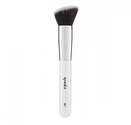 Domo Kuwait - Marble Angled Brush - M1 - Marble Angled BrushProfessional for perfect makeupThe Soft Curve Face & Cheek Brush features a scooped design that’s made to hug the curves of your face for precise application.Its synthetic fibers are ultra-soft and gentle so that they lay on color without disturbing the makeup underneath.Perfect to apply contour, bronzer, and blusher to enhance your cheek look.Blends the makeup effectively.  Suitable for all skin types. Can reach the very small areas of the face. Can be used for creams & powders. High quality material.