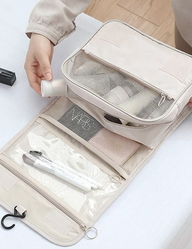 Hanging bag for shower and makeup tools