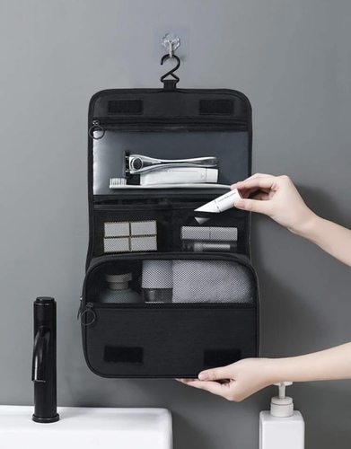 Hanging bag for shower and makeup tools