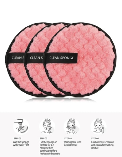 Makeup Remover Puff, Soft Skin-Friendly Face Towel, Easy to Carry Cleaning Tools