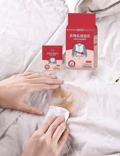 Wet wipes for cleaning clothes