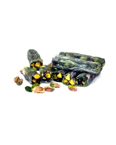 Fingers of Turkish delight stuffed with pistachios and apples