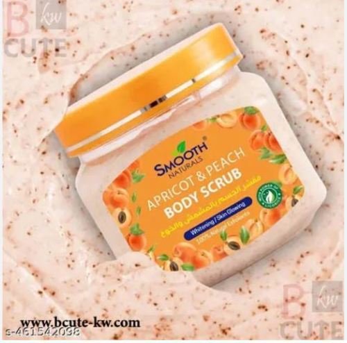 Smooth Apricot & Peach Body Scrub 300ml - 🌟 Main Benefits of Smooth Apricot & Peach Body Scrub 300ml:
Gentle & Effective Exfoliation: Removes dead skin cells and impurities, improving skin texture.
Moisturizing & Nourishing: Contains apricot and peach extracts that hydrate and nourish the skin, leaving it soft and glowing.
Stimulates Blood Circulation: The massaging action during use helps promote healthy skin by enhancing blood circulation.
Suitable for All Skin Types: Its gentle formula makes it suitable for daily use on all skin types.
🧴 How to Use:
Wet your skin with lukewarm water.
Apply an appropriate amount of the scrub to your skin.
Gently massage in circular motions for 1-2 minutes.
Rinse your skin well with lukewarm water.
For best results, use 2-3 times a week.