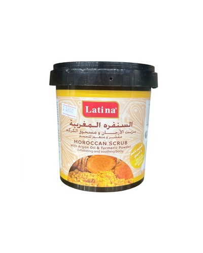 Moroccan scrub with argan oil and turmeric powder Latina - 🌿 Key Benefits of the Moroccan Scrub with Argan Oil & Turmeric (Latina)1. ✨ Brightens SkinHelps reduce dark spots and evens out skin tone.2. 💧 Deep HydrationArgan oil moisturizes and nourishes the skin.3. 🛡️ Soothes InflammationTurmeric calms redness and sensitive skin.4. 🧼 Gentle ExfoliationRemoves dead skin cells and smooths texture.5. ⏳ Anti-AgingRich in antioxidants for a youthful appearance.6. 🌟 Instant GlowLeaves skin fresh and naturally radiant from the first use.📝 How to Use
Apply to damp skin
Massage gently
Rinse well
Use twice a week