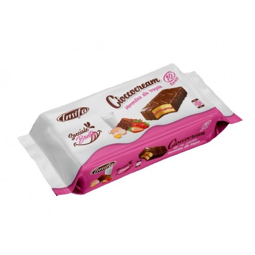 Chocolate cake filled with strawberry cream, 10 pieces