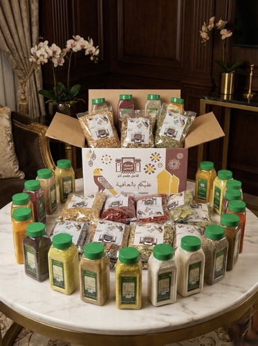 بوكس البهارات 25 صنف - مكونات البوكس&nbsp; علبه كركم ناعم&nbsp; علبه كمون ناعم&nbsp; علبه فلفل اسود ناعم&nbsp; علبه كزبره ناعم&nbsp; علبه دارسين ناعم&nbsp; علبه لومي اسود ناعم&nbsp; علبه بصل ناعم&nbsp; علبه ثوم ناعم&nbsp; علبه ماجي خضار&nbsp; علبه ماجي دجاج&nbsp; علبه سماق اردني&nbsp; علبه ببريكا حلوه&nbsp; علبه فلفل احمر مجروش&nbsp; علبه بهارات مجروشة&nbsp; علبه بهارات كويتية علبه بهارات السبع&nbsp; علبه بهارات العيش علبه بهارات يمنية كزبره حب&nbsp; كمون حب&nbsp; دارسين عود&nbsp; فلفل اسود حب&nbsp; بهارات مشكله حب ورق غار&nbsp; فلفل احمر حار